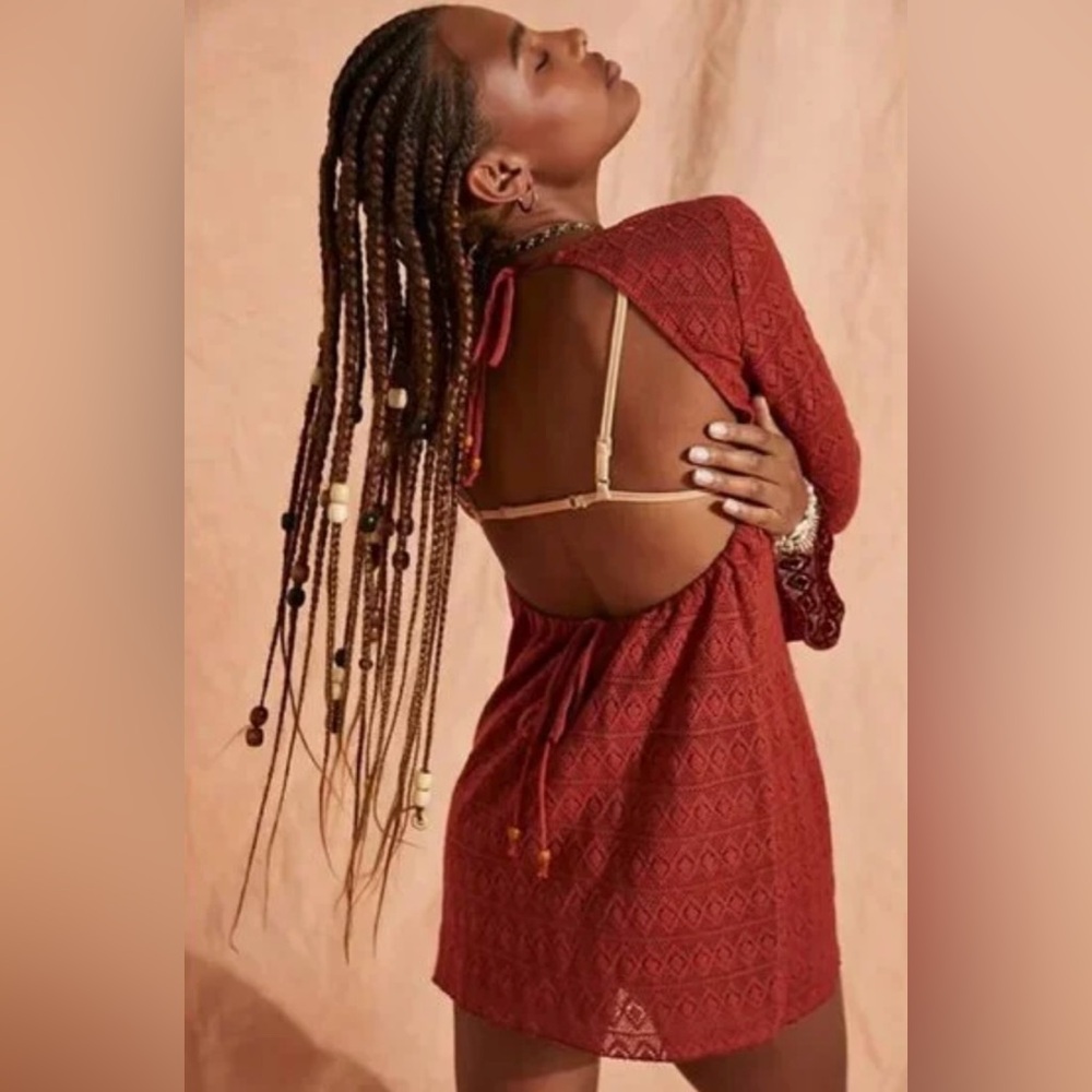 Free People Endless Summer See Through Open-Back Coverup Dress